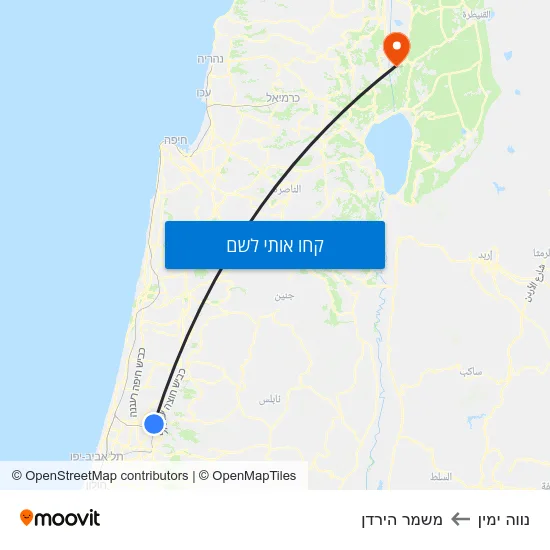 מפת נווה ימין למשמר הירדן