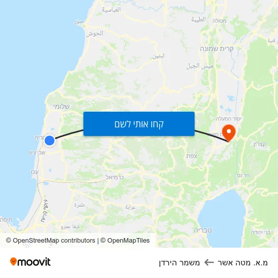 מפת מ.א. מטה אשר למשמר הירדן