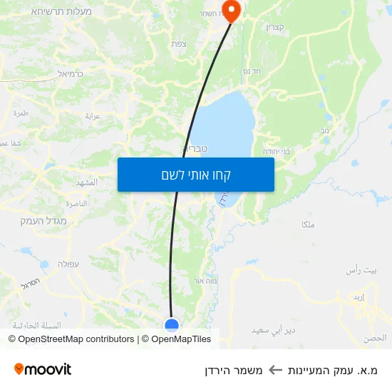 מפת מ.א. עמק המעיינות למשמר הירדן