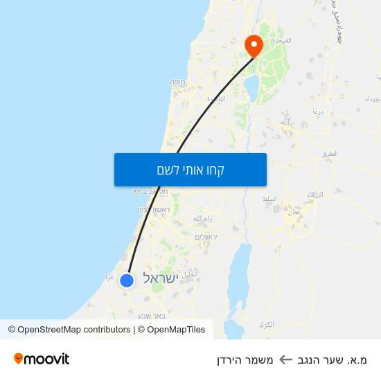 מפת מ.א. שער הנגב למשמר הירדן