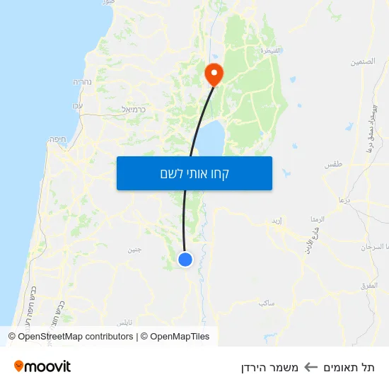 מפת תל תאומים למשמר הירדן