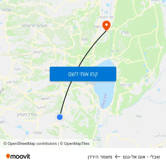 מפת שבלי - אום אל-גנם למשמר הירדן