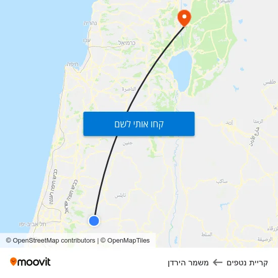 מפת קריית נטפים למשמר הירדן