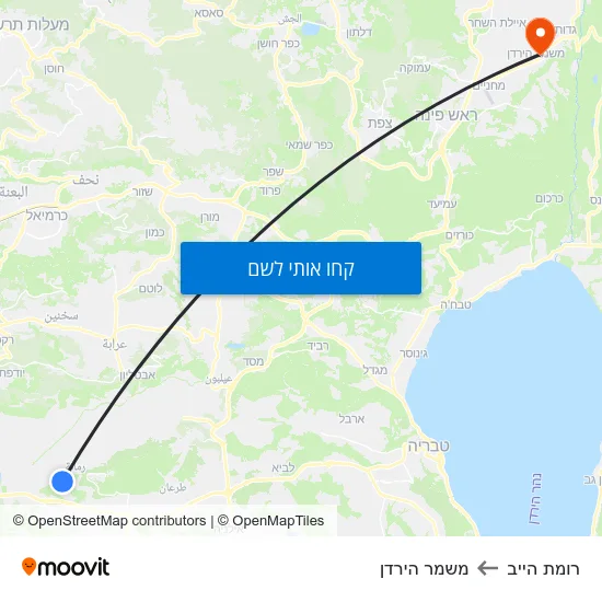 מפת רומת הייב למשמר הירדן