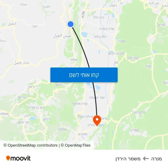 מפת מנרה למשמר הירדן