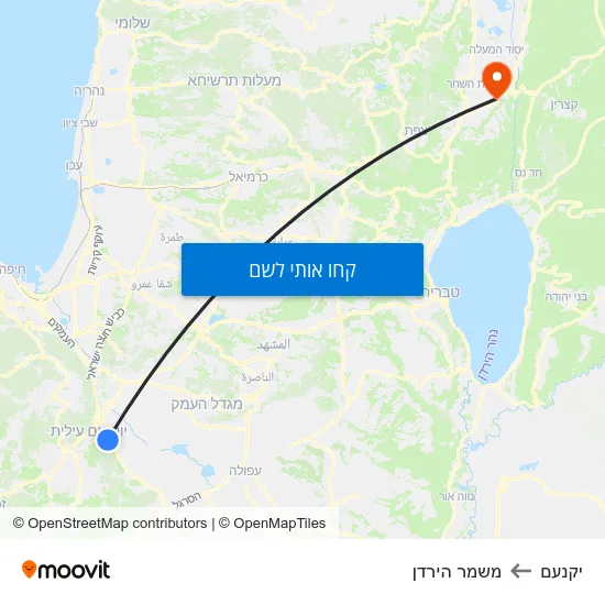 מפת יקנעם למשמר הירדן