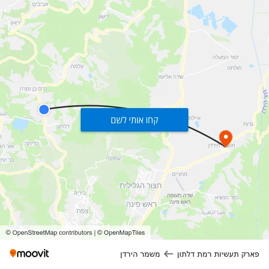 מפת פארק תעשיות רמת דלתון למשמר הירדן