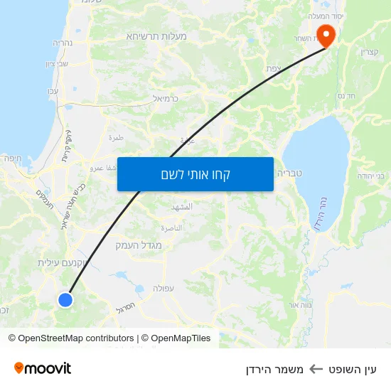 מפת עין השופט למשמר הירדן