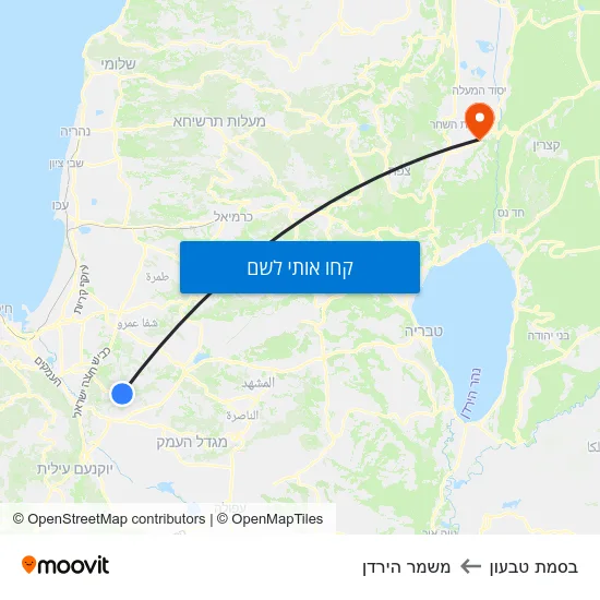מפת בסמת טבעון למשמר הירדן