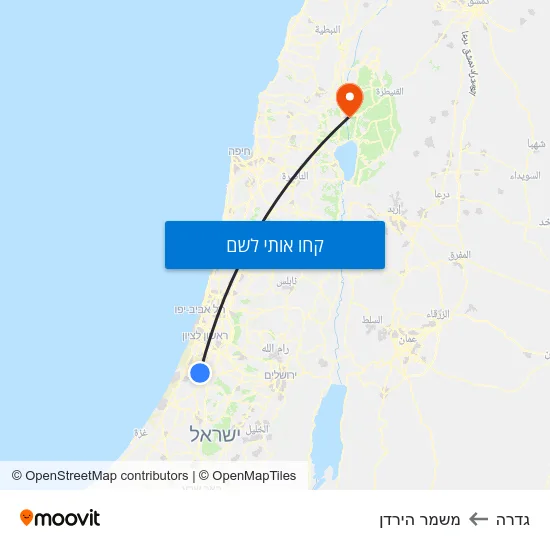 מפת גדרה למשמר הירדן