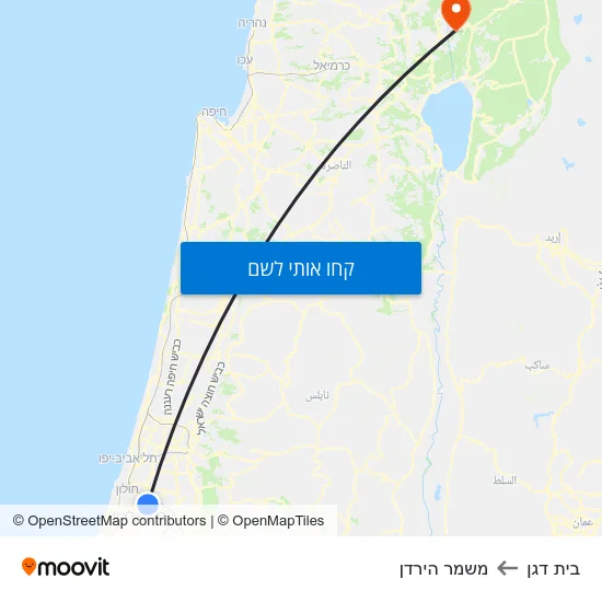 מפת בית דגן למשמר הירדן