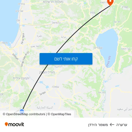 מפת ערערה למשמר הירדן