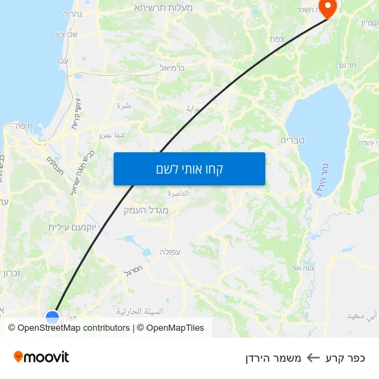 מפת כפר קרע למשמר הירדן