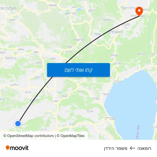 מפת רומאנה למשמר הירדן