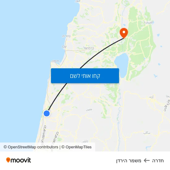 מפת חדרה למשמר הירדן