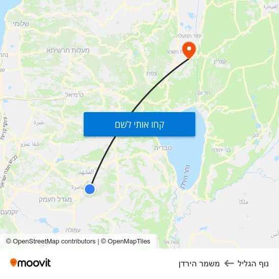 מפת נוף הגליל למשמר הירדן