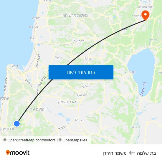 מפת בת שלמה למשמר הירדן
