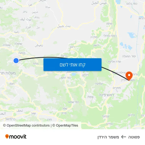 מפת פסוטה למשמר הירדן