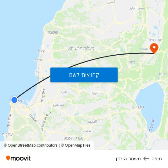 מפת חיפה למשמר הירדן