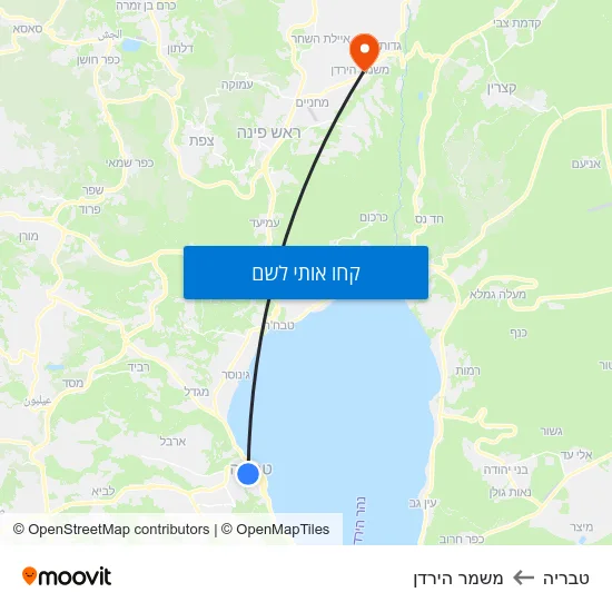מפת טבריה למשמר הירדן