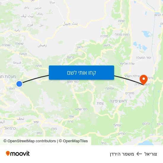 מפת צוריאל למשמר הירדן