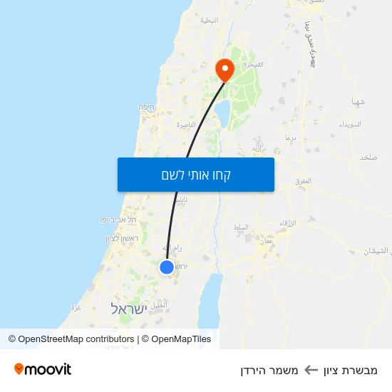 מפת מבשרת ציון למשמר הירדן