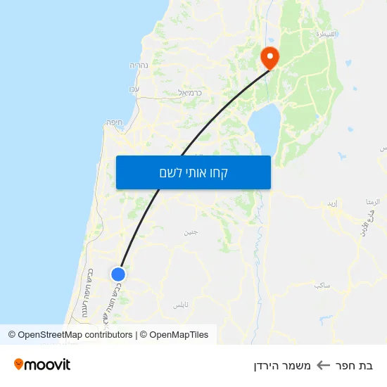 מפת בת חפר למשמר הירדן