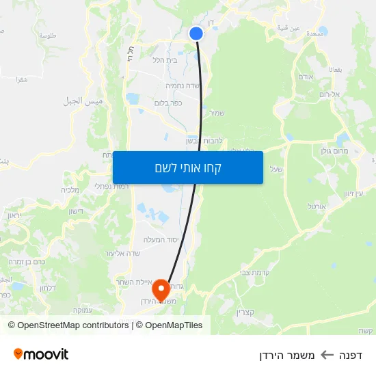 מפת דפנה למשמר הירדן