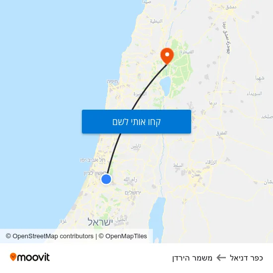 מפת כפר דניאל למשמר הירדן