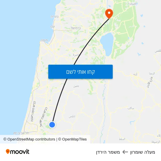 מפת מעלה שומרון למשמר הירדן