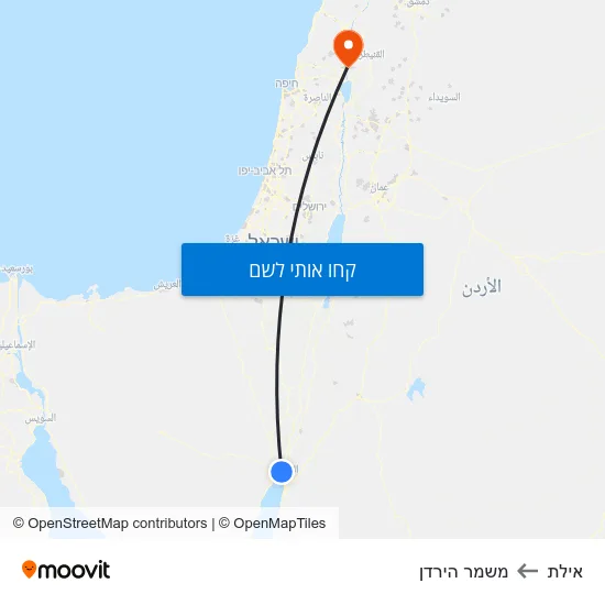 מפת אילת למשמר הירדן