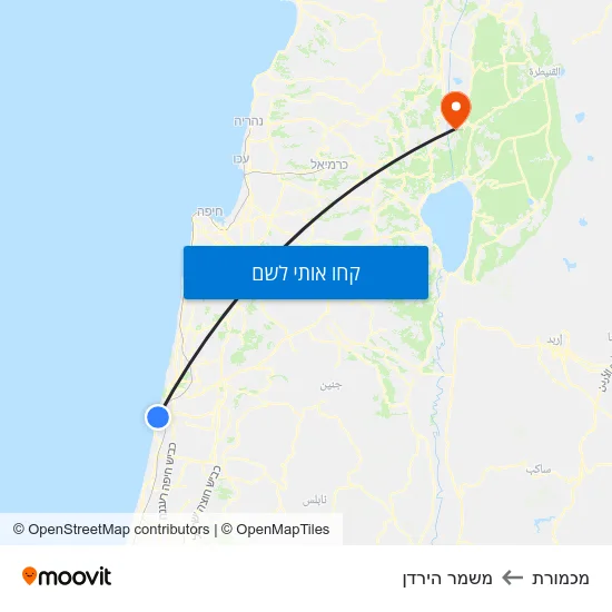 מפת מכמורת למשמר הירדן