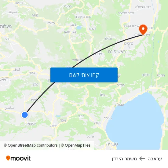 מפת עראבה למשמר הירדן