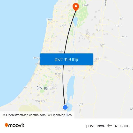 מפת נווה זוהר למשמר הירדן