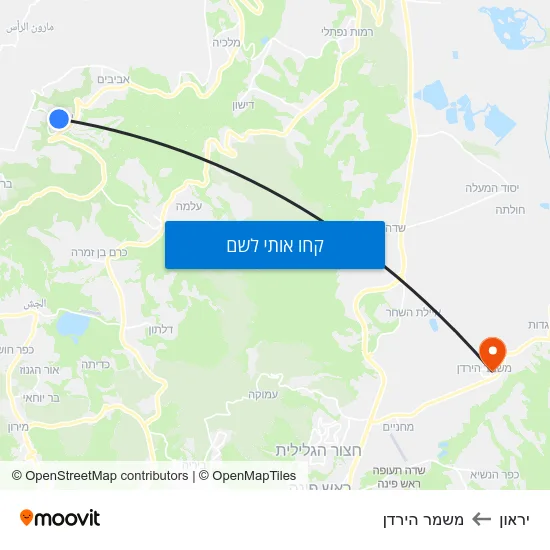 מפת יראון למשמר הירדן
