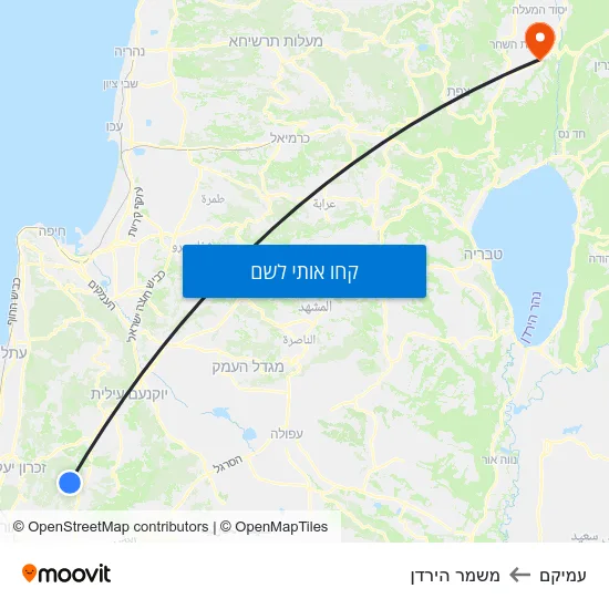 מפת עמיקם למשמר הירדן