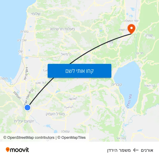 מפת אורנים למשמר הירדן