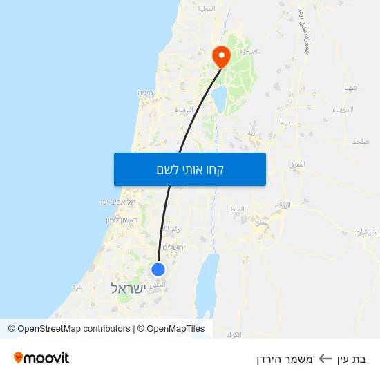 מפת בת עין למשמר הירדן