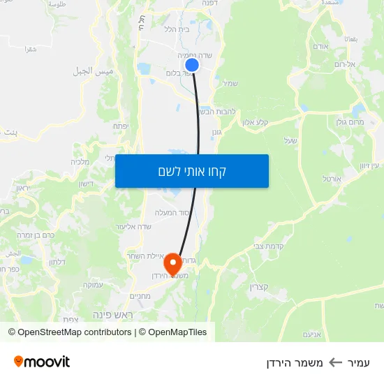 מפת עמיר למשמר הירדן