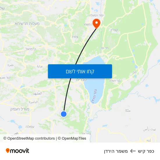 מפת כפר קיש למשמר הירדן