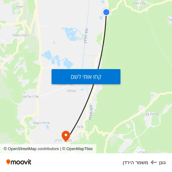 מפת גונן למשמר הירדן