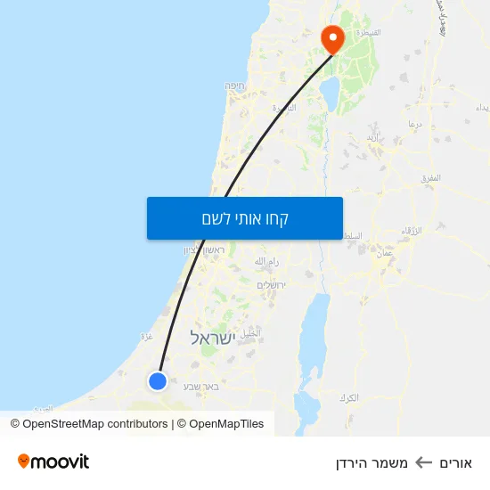 מפת אורים למשמר הירדן