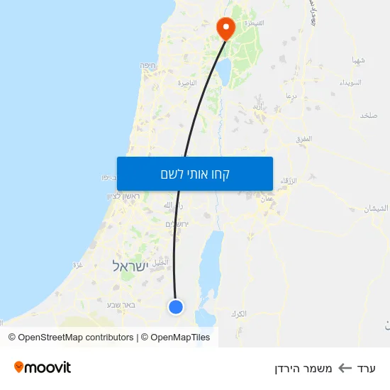 מפת ערד למשמר הירדן
