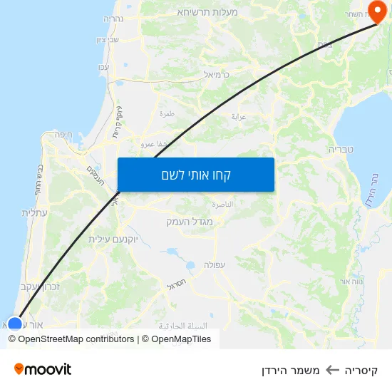 מפת קיסריה למשמר הירדן