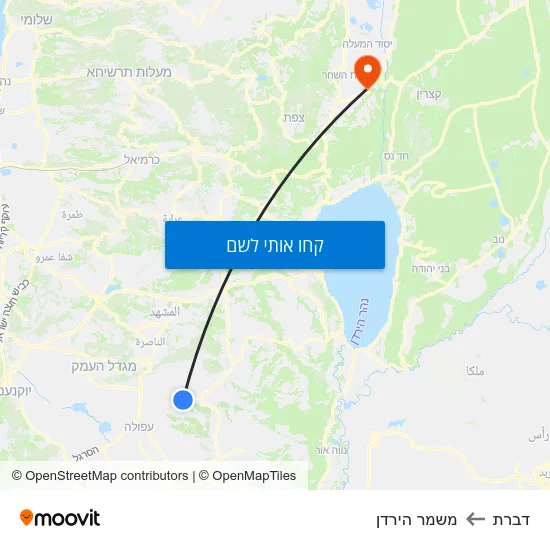 מפת דברת למשמר הירדן