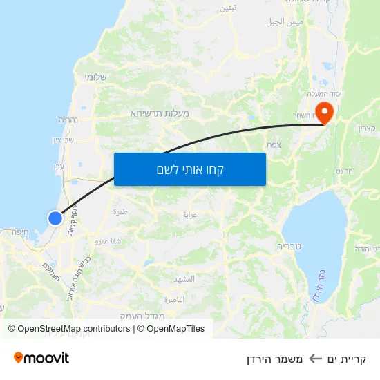מפת קריית ים למשמר הירדן