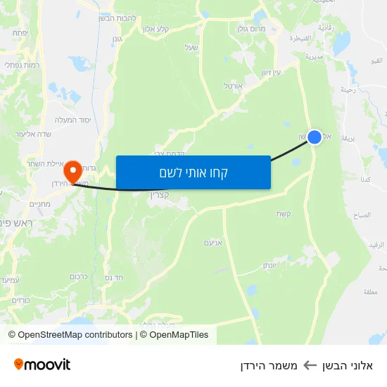 מפת אלוני הבשן למשמר הירדן