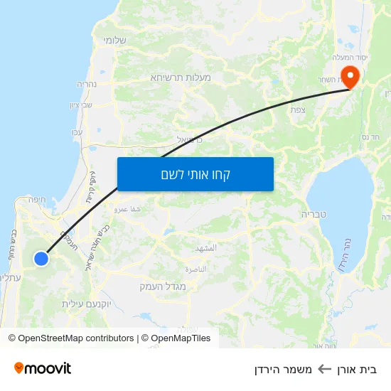 מפת בית אורן למשמר הירדן