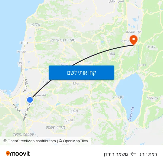 מפת רמת יוחנן למשמר הירדן