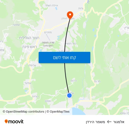 מפת אלמגור למשמר הירדן